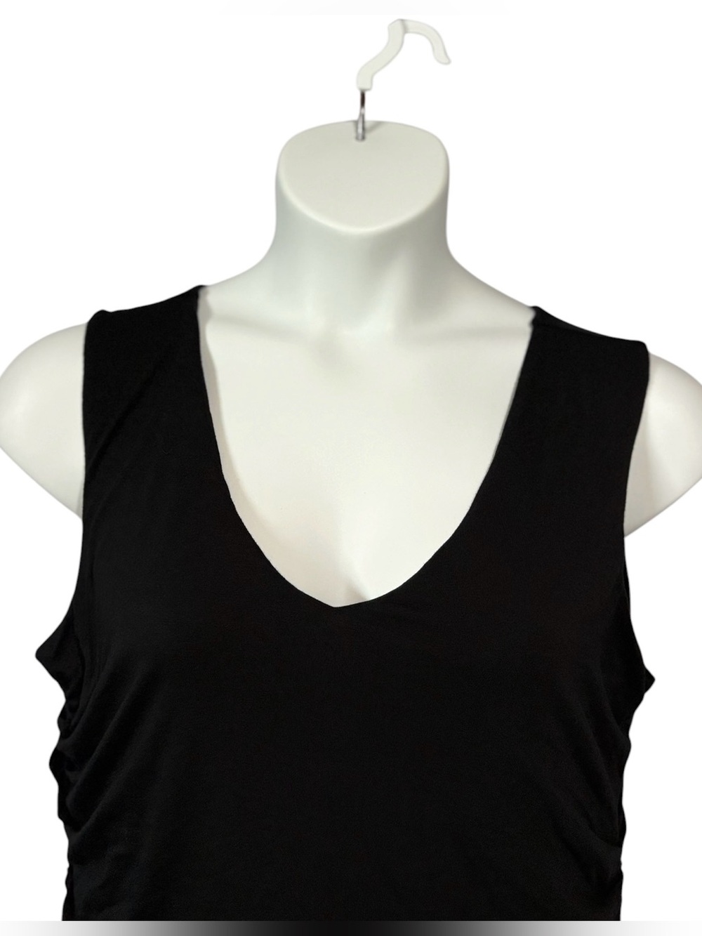 LE CHÂTEAU Plus Size XXL Black Ruched Cocktail Dress Stretch Little Black Dress - Picture 5 of 9